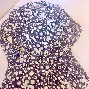 Country Road blouse navy leopard print